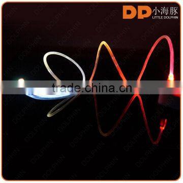 New Premium Color Changing 2.0 Gold Plated Sync Data Cable Glowing LED Charger Charging Cable for Android photo-3