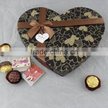 Custom logo design empty merci chocolate box with ribbon