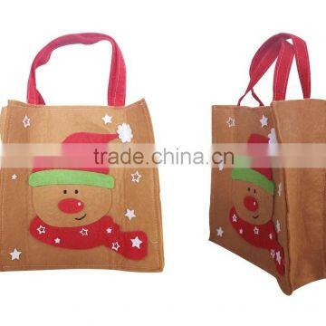 christmas felt craft gifts handbag with snow baby xmas felt promotion bag