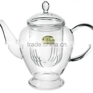 Handmade 3.3 high borosilicate heat fire resistant glass teapot with warmer of chikao glass