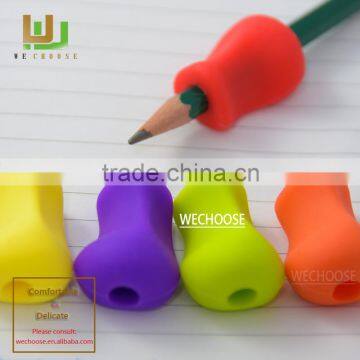 Excellent quality silicone pencil grip on fingers popular in preschoolers safe ad comfortable Writing Aid for kids