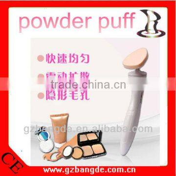 Home use refillable vibration make up powder puff with handle for women beauty machine BD-F005