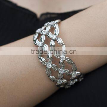 Latest design vogue jewellery stainless steel crystal bangle