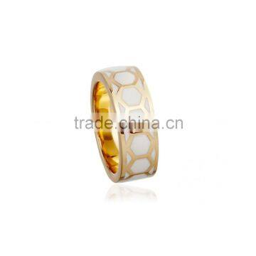 Hotsale Simple O Shaped Women Enamel Gold Wear Ring