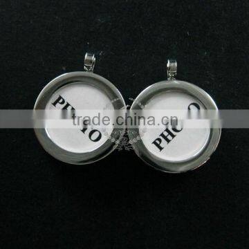 14mm round bezel base tray setting silver plated brass photo frame brass custom pendant charm locket DIY blanks1820255