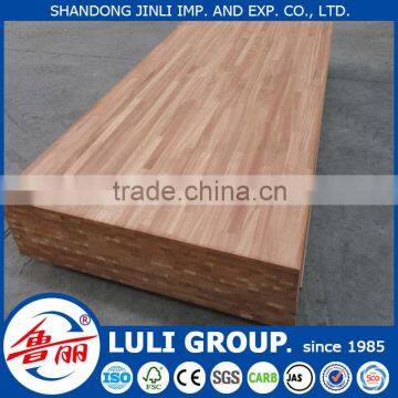 rubberwood finger jointed laminated board for stair railing made by LULIGROUP China manufacture since 1985