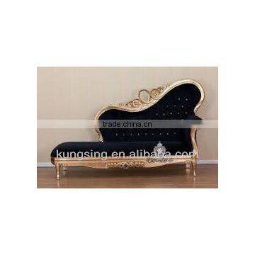 antique comfortable black fabric chaise lounge sofa chair