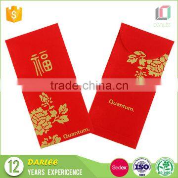 Custom new craft design red pocket envelope chinese lucky ang pow hong bao red packets with logo