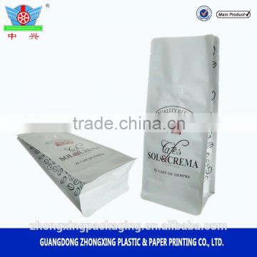 Flat bottom aluminium foil bag for drip coffee packaging /custom printing coffee bag with valve