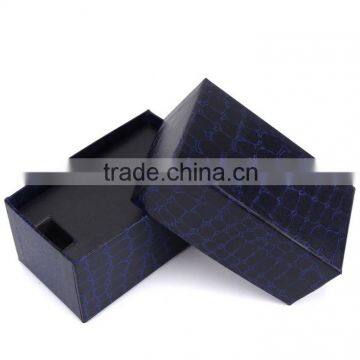 Chinese Factories Wholesale Custom Crocodile Grain Leather Watch Box, Blue Beautiful Gift Box photo-2
