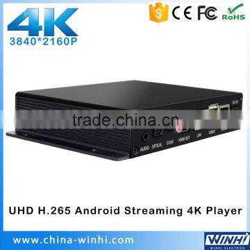 3840 x 2160P 4K Player coaxial RS232 Control Android Box mp3 player with optical output video Streaming device