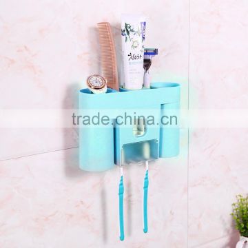 Bathroom Products Double Sucker Wash Toothbrush Holder Sets Automatic Toothpaste Dispenser With Cups Creative