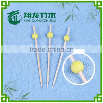 Natural yellowcolored round bbq bamboo art skewer