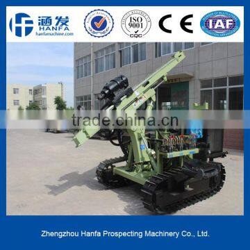 HF130Y crawler drilling rig, work with air compressor