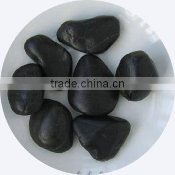 Black polished gravel pebble stone