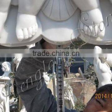 White Marble Fireplace Surround With Angel Statue photo-4