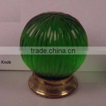 Glass Knob With Brass Base Available in All Colours photo-1