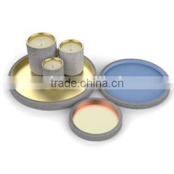 3-piece Color Painting Cement Round Jewelry Tray photo-3