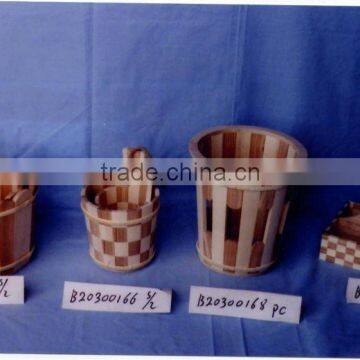 Antique Old Hemp Rope Bucket Brown Flowerpot Small Ice Bucket photo-3