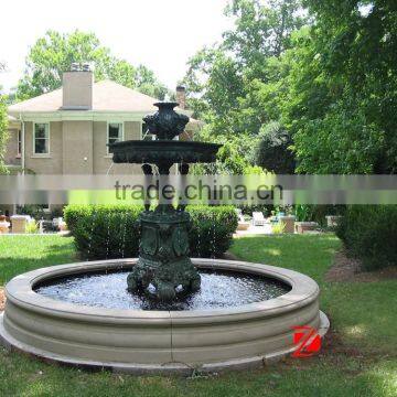 casting lion head and angels bronze fountain