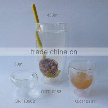 300ml double wall glass cup