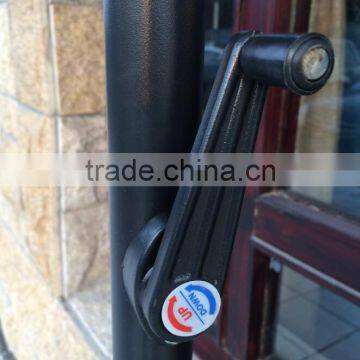 Aluminum Pole Green White Fabric Half Square Sun Umbrella CK1422 photo-6