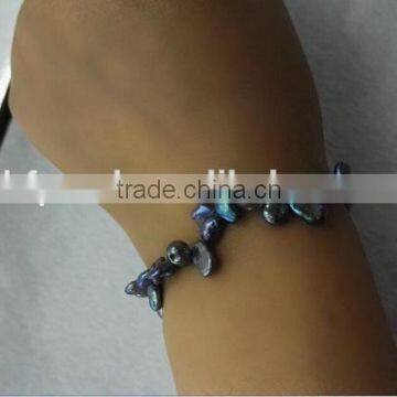4-5mm Black Baroque Freshwater Pearl Bracelet photo-6