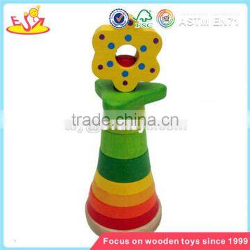 Wholesale colorful wooden stacking blocks toy baby wooden stacking blocks toy bring fun W13D054