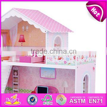 2017 New Design Girls Miniature Toys Wooden Doll House Kits W06A083 photo-3