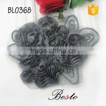 NEW Colorful Sew on Handmade Fabric Flower Trim Baby Flower Applique photo-2