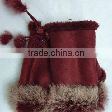 leather rabbit fur gloves wholesale