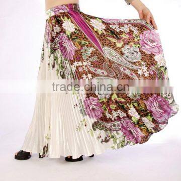 High quality belly dancing long skirt,pleated trible gypsy belly dance skirt