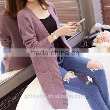 2016 Latest Sweater Designs Knitted Sweater Ladies Cardigan photo-3