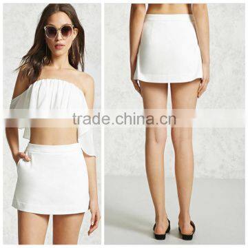 Woman Clothing of Fashion High Waist White Color Short Skirt