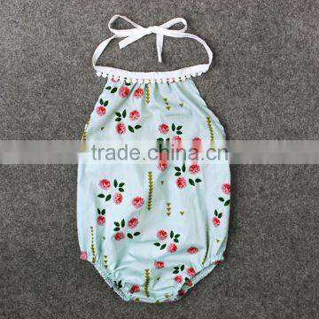 Newborn Baby Girl Flower Print Romper Bodysuit Jumpsuit Outfits Backless Sunsuit