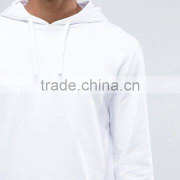 High Quality Custom Logo Pouch Pocket Wiith Hood White Men's 100% Cotton Casual Breathable Plain Design Solid Pullover Hoodies photo-3