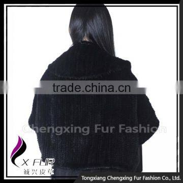 CX-B-M-28C 2016 Fashional Lady Knitted Winter Mink Fur Poncho and Shawl photo-5