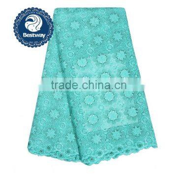 African Lace Fabrics Swiss Voile Lace With Stones Swiss Cotton Lace SL0426 photo-3