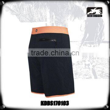 Stripes Printing Surf Board Shorts With Orange Waistband photo-5