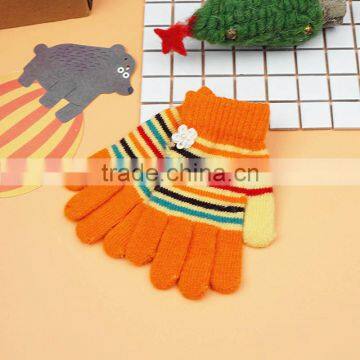 TC13025 Cheap Winter Warm Knitted Kids Gloves New Fashion Cute Long Finger With Fingers photo-4