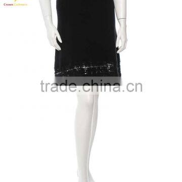 New Women Woven Cashmere Skirt With Lace