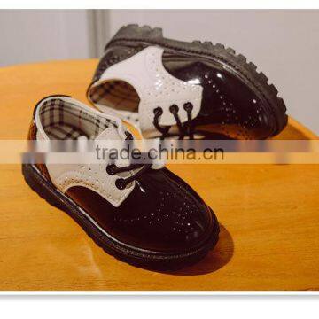 S16630A 2017 Boys Leather Shoes Flat Casual Dress Shoes photo-5