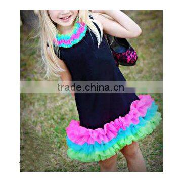 the kids source clothing 100% cotton kids colorful tutu dress children girl's damask summer sleeveless Floral tutu dress