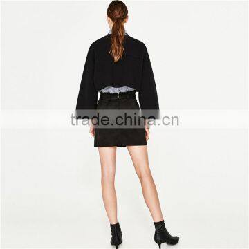 2017 OEM Spring Cool Girls Mini Corduroy Skirt With Adjustable Belt photo-2