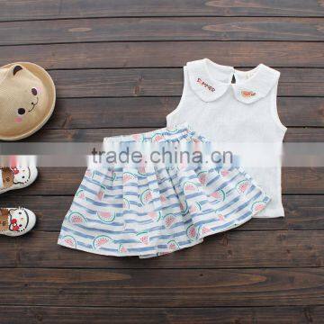 Wholesale Summer Cotton Printing Girls Shirt Dress Sleeveless photo-2