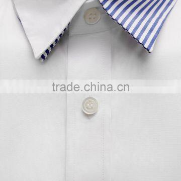2015 KAIYA Double Collar Contrast Stripe Fancy Short Sleeve Button Front Dress Shirt Bank Office Wearing