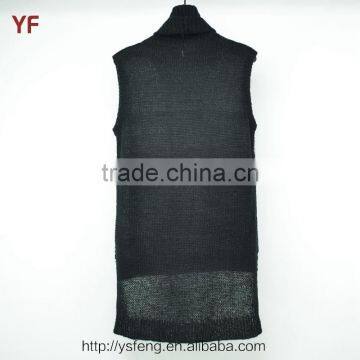 Fashion Short Front Back Long Sleeveless Winter Sweater Dress For Women photo-2