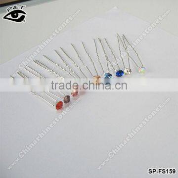 U Shaped Hair Pins Handmade Rhinestone Crystal Hairpins photo-4