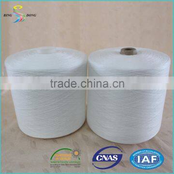grade AA 45s/2 bright raw white 100% virgin polyester spun yarn