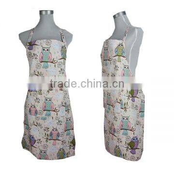 Owls Frilly Kitchen Cooking Chef Apron